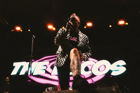 Cantante con camisa a cuadros frente al público de Ritual Dängo.